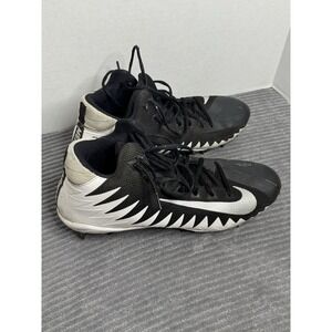 Nike Mens Size 13 Alpha Menace Pro Mid Football Cleats Black And White